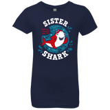 T-Shirts Midnight Navy / YXS Shark Family trazo - Sister Girls Premium T-Shirt