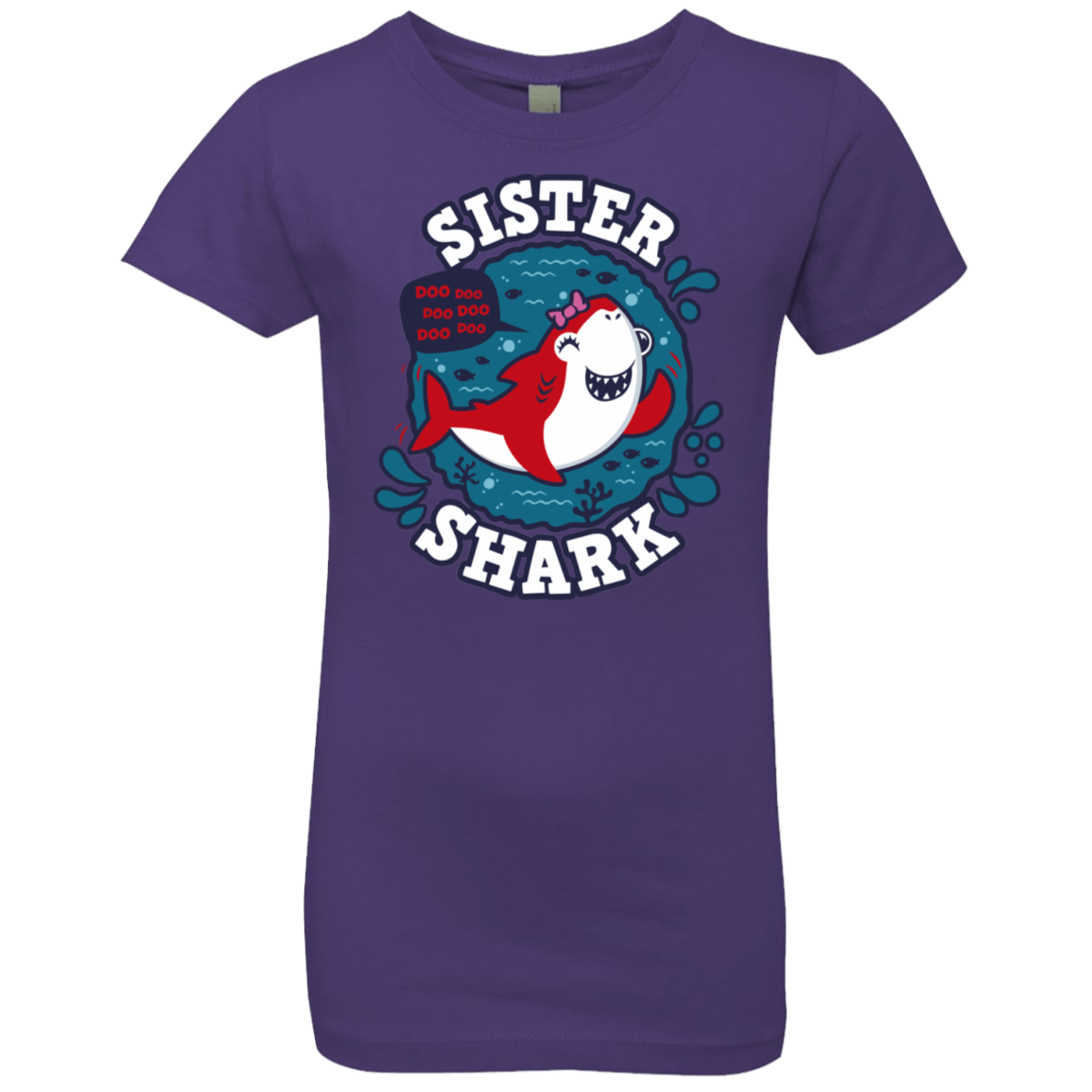 T-Shirts Purple Rush / YXS Shark Family trazo - Sister Girls Premium T-Shirt