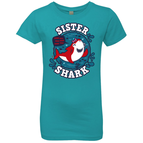 T-Shirts Tahiti Blue / YXS Shark Family trazo - Sister Girls Premium T-Shirt