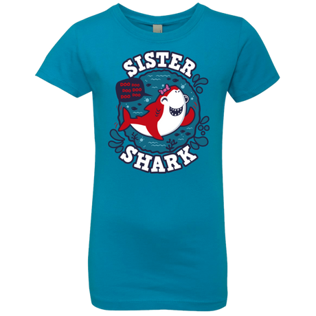 T-Shirts Turquoise / YXS Shark Family trazo - Sister Girls Premium T-Shirt