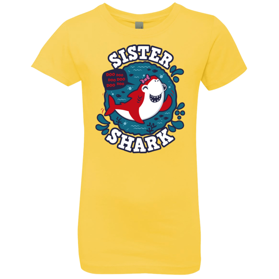 T-Shirts Vibrant Yellow / YXS Shark Family trazo - Sister Girls Premium T-Shirt