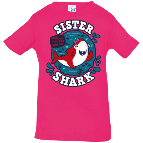 T-Shirts Hot Pink / 6 Months Shark Family trazo - Sister Infant Premium T-Shirt