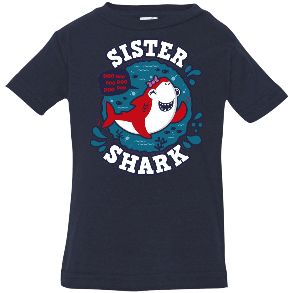 T-Shirts Navy / 6 Months Shark Family trazo - Sister Infant Premium T-Shirt