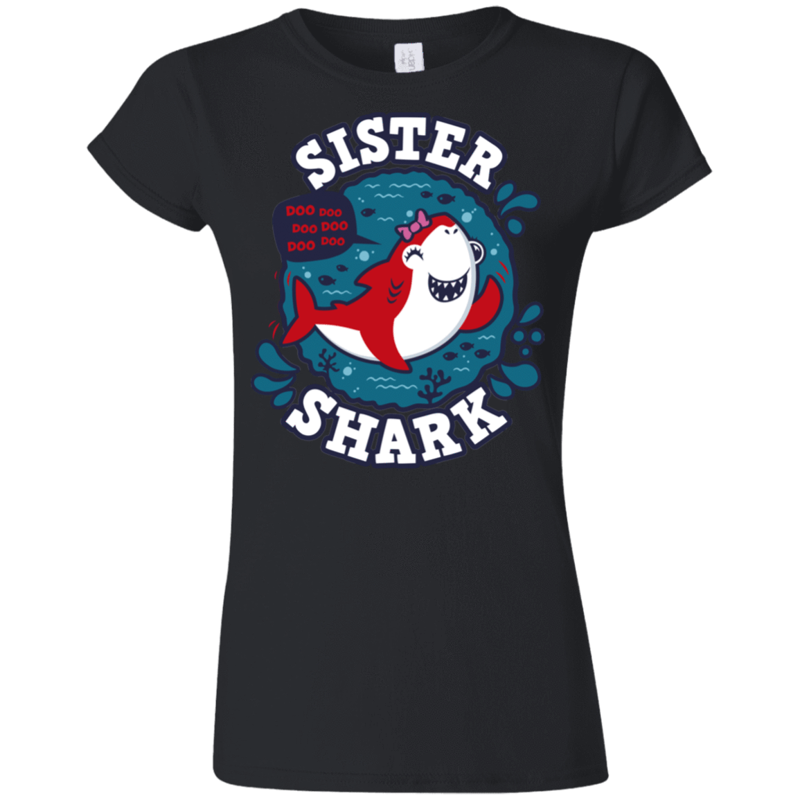 T-Shirts Black / S Shark Family trazo - Sister Junior Slimmer-Fit T-Shirt