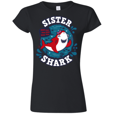 T-Shirts Black / S Shark Family trazo - Sister Junior Slimmer-Fit T-Shirt