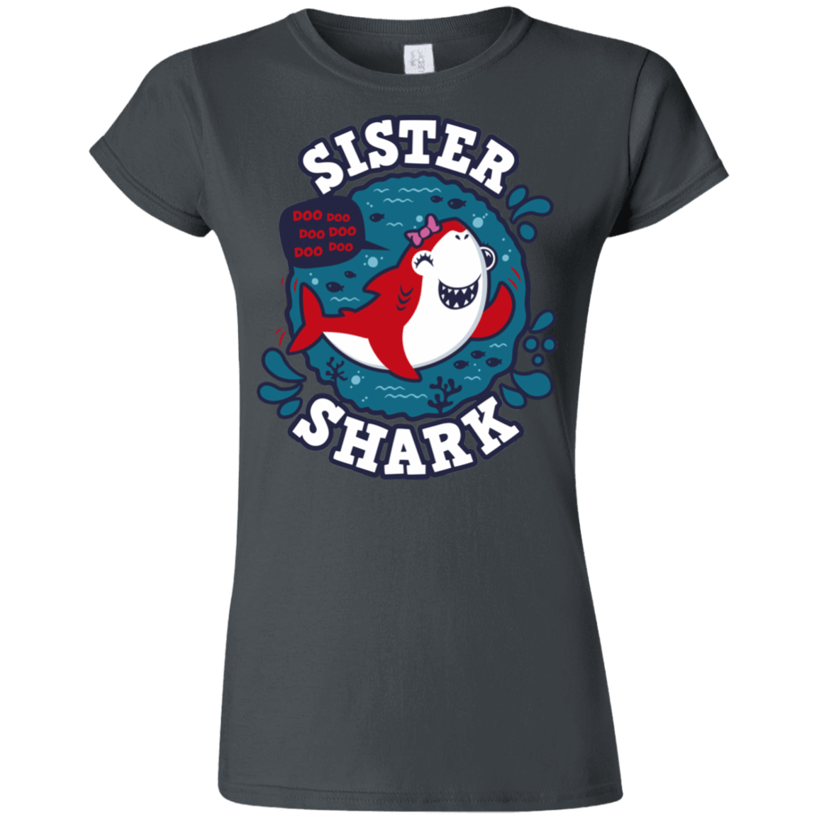 T-Shirts Charcoal / S Shark Family trazo - Sister Junior Slimmer-Fit T-Shirt