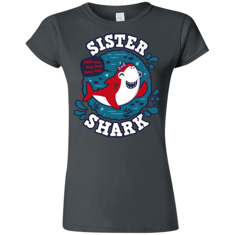 T-Shirts Charcoal / S Shark Family trazo - Sister Junior Slimmer-Fit T-Shirt