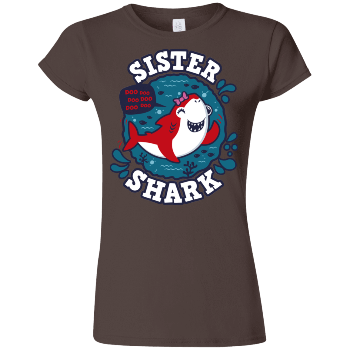 T-Shirts Dark Chocolate / S Shark Family trazo - Sister Junior Slimmer-Fit T-Shirt