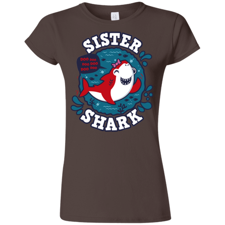 T-Shirts Dark Chocolate / S Shark Family trazo - Sister Junior Slimmer-Fit T-Shirt