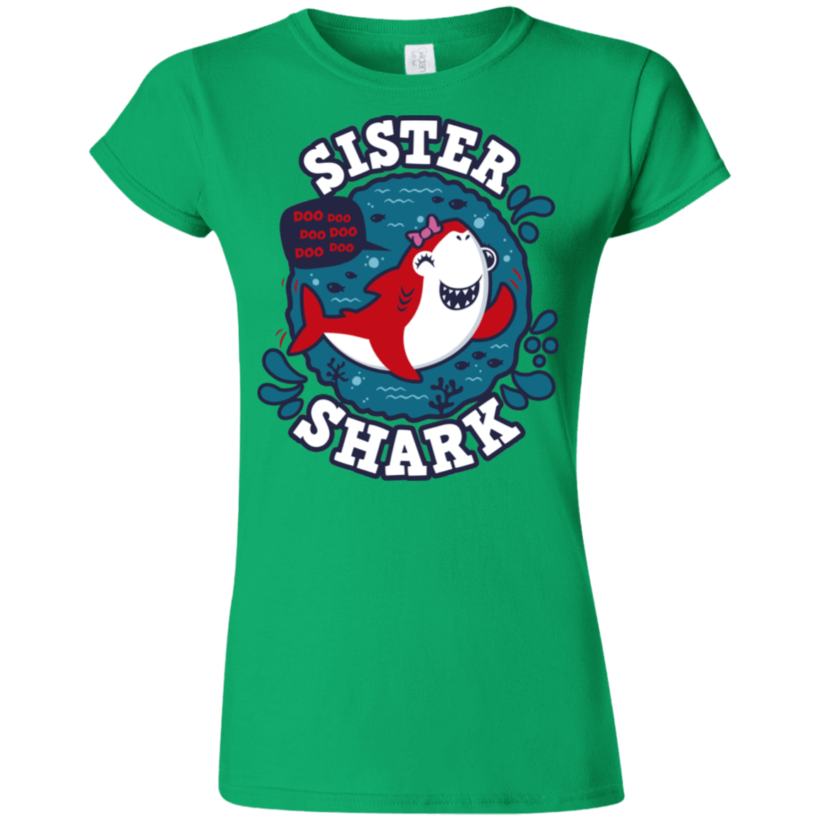 T-Shirts Irish Green / S Shark Family trazo - Sister Junior Slimmer-Fit T-Shirt