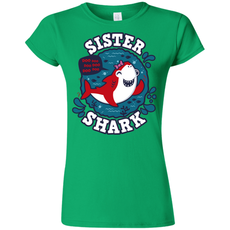 T-Shirts Irish Green / S Shark Family trazo - Sister Junior Slimmer-Fit T-Shirt