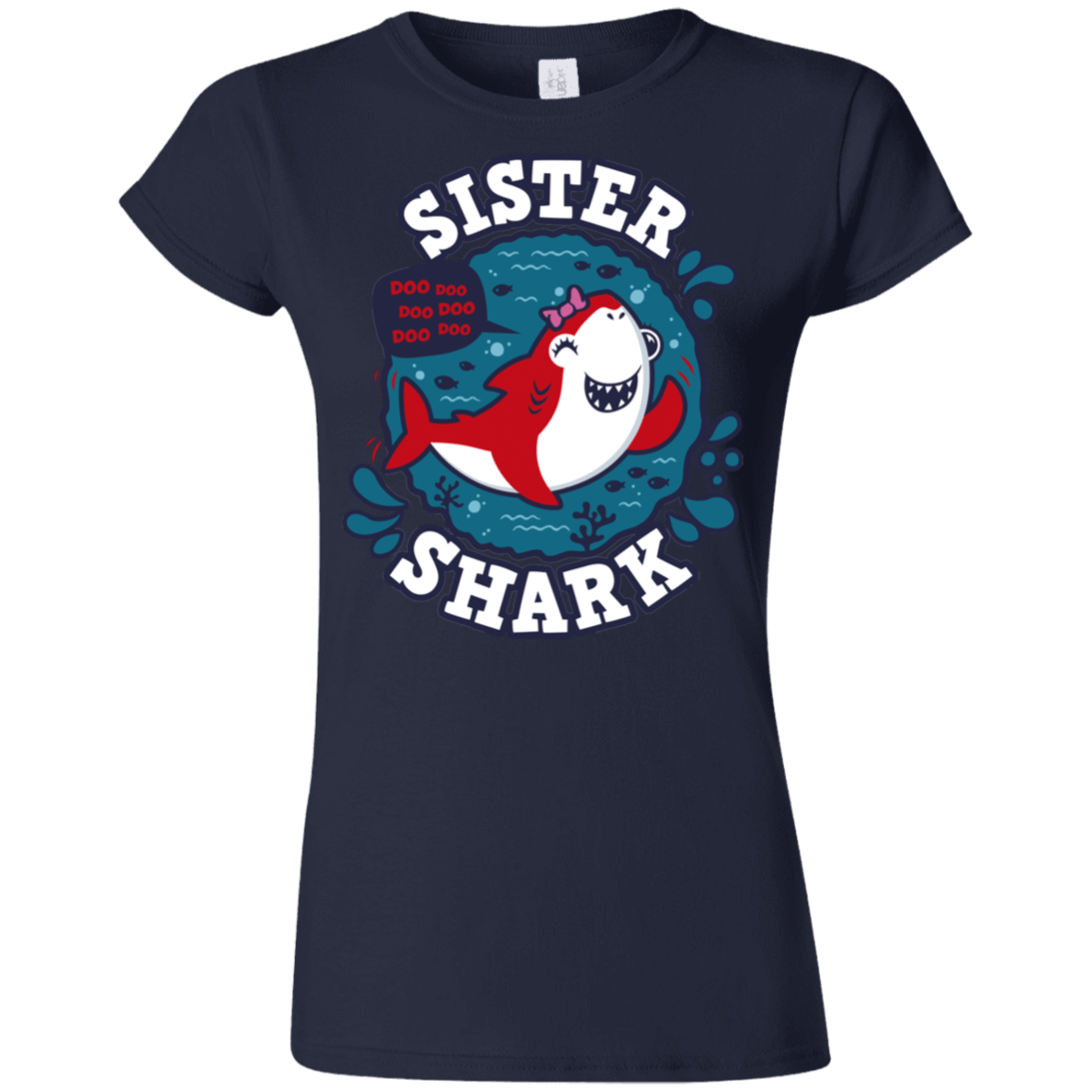 T-Shirts Navy / S Shark Family trazo - Sister Junior Slimmer-Fit T-Shirt