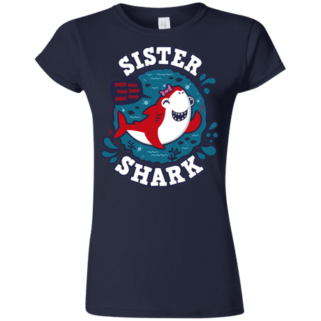 T-Shirts Navy / S Shark Family trazo - Sister Junior Slimmer-Fit T-Shirt