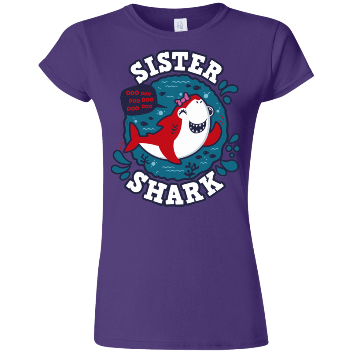 T-Shirts Purple / S Shark Family trazo - Sister Junior Slimmer-Fit T-Shirt