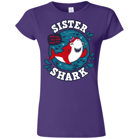 T-Shirts Purple / S Shark Family trazo - Sister Junior Slimmer-Fit T-Shirt