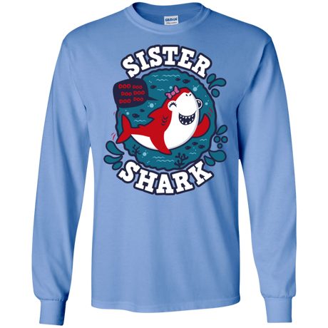 T-Shirts Carolina Blue / S Shark Family trazo - Sister Men's Long Sleeve T-Shirt