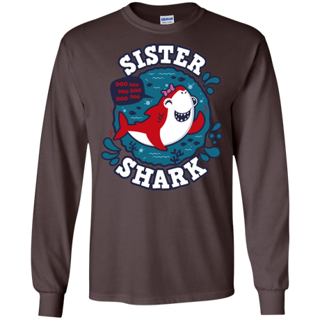 T-Shirts Dark Chocolate / S Shark Family trazo - Sister Men's Long Sleeve T-Shirt