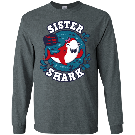 T-Shirts Dark Heather / S Shark Family trazo - Sister Men's Long Sleeve T-Shirt