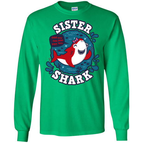 T-Shirts Irish Green / S Shark Family trazo - Sister Men's Long Sleeve T-Shirt