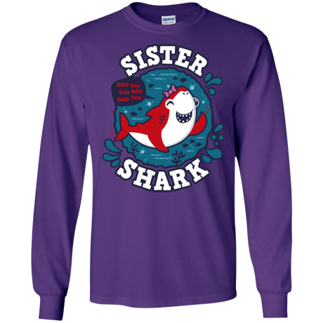 T-Shirts Purple / S Shark Family trazo - Sister Men's Long Sleeve T-Shirt