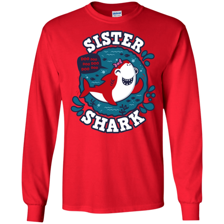 T-Shirts Red / S Shark Family trazo - Sister Men's Long Sleeve T-Shirt