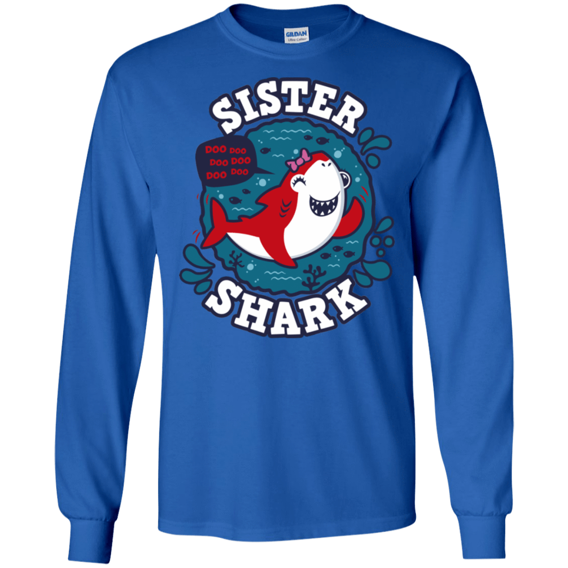 T-Shirts Royal / S Shark Family trazo - Sister Men's Long Sleeve T-Shirt