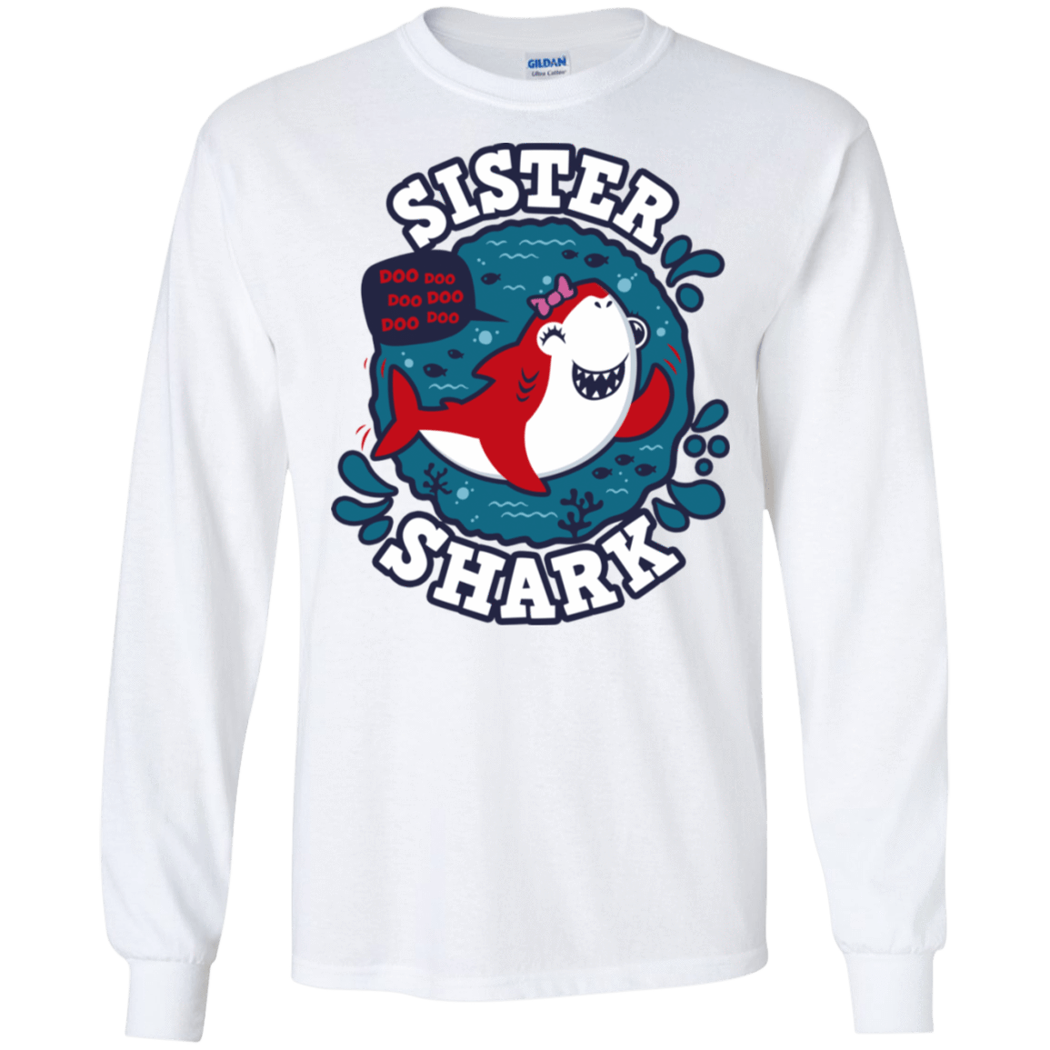 T-Shirts White / S Shark Family trazo - Sister Men's Long Sleeve T-Shirt