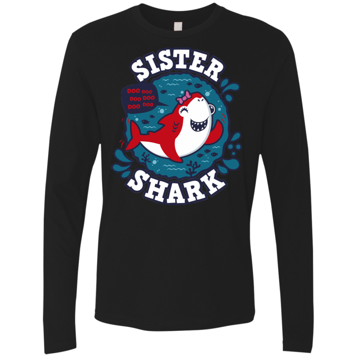 T-Shirts Black / S Shark Family trazo - Sister Men's Premium Long Sleeve