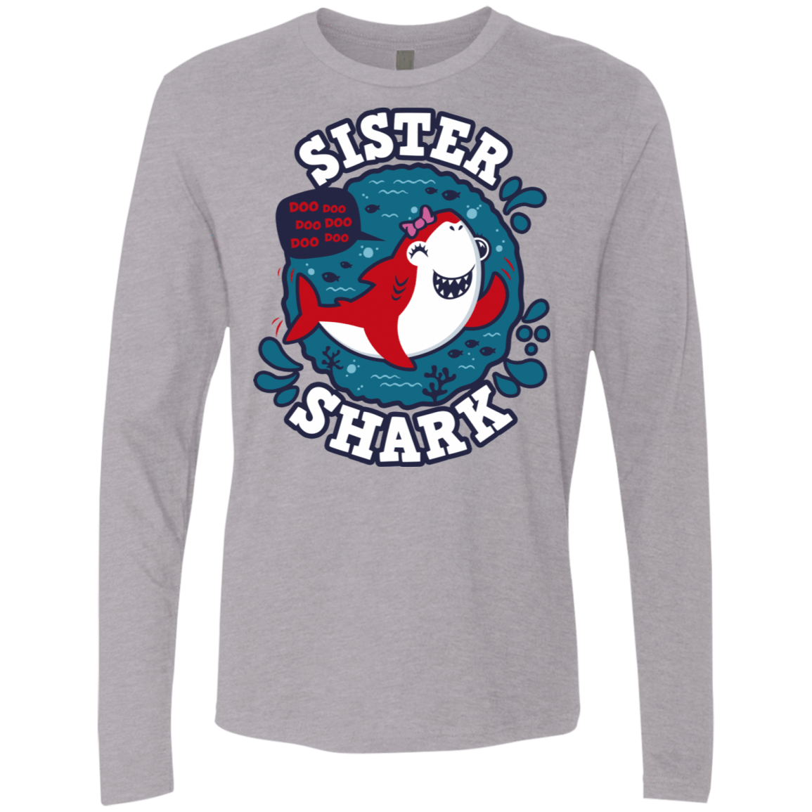 T-Shirts Heather Grey / S Shark Family trazo - Sister Men's Premium Long Sleeve