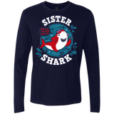 T-Shirts Midnight Navy / S Shark Family trazo - Sister Men's Premium Long Sleeve