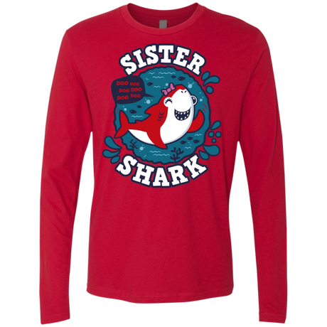T-Shirts Red / S Shark Family trazo - Sister Men's Premium Long Sleeve
