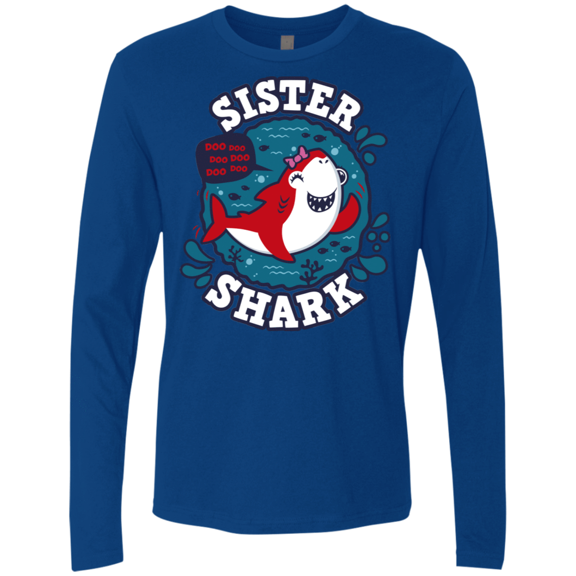 T-Shirts Royal / S Shark Family trazo - Sister Men's Premium Long Sleeve