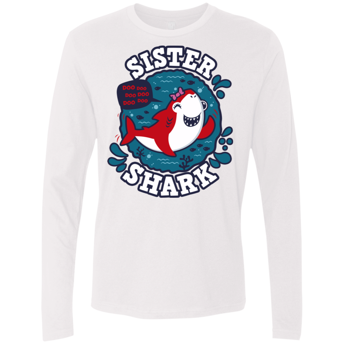 T-Shirts White / S Shark Family trazo - Sister Men's Premium Long Sleeve