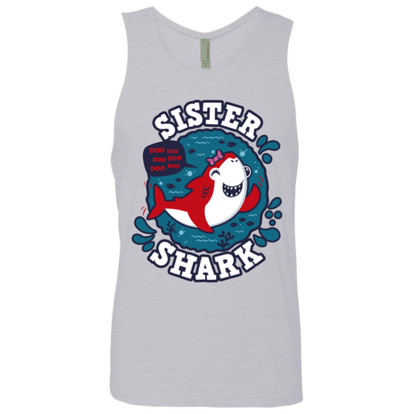 T-Shirts Heather Grey / S Shark Family trazo - Sister Men's Premium Tank Top