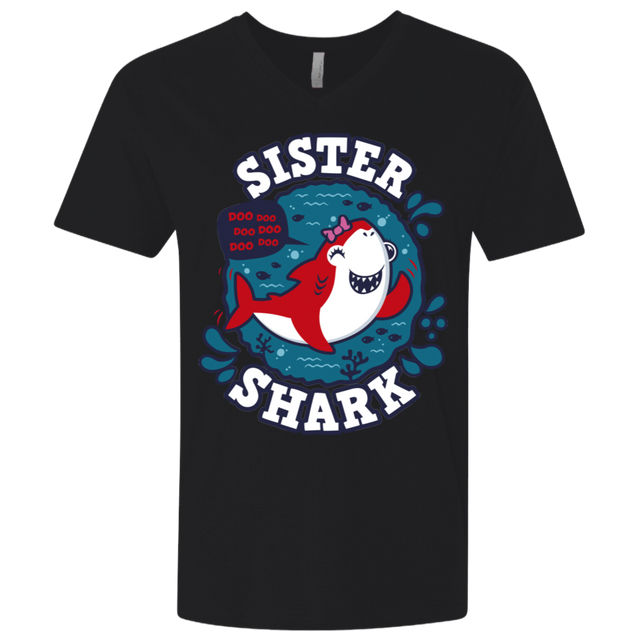 T-Shirts Black / X-Small Shark Family trazo - Sister Men's Premium V-Neck