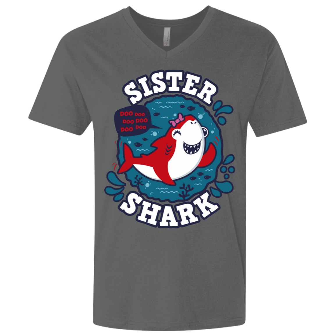 T-Shirts Heavy Metal / X-Small Shark Family trazo - Sister Men's Premium V-Neck