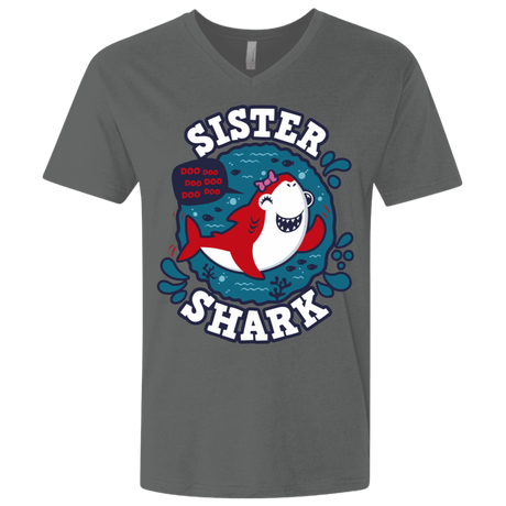 T-Shirts Heavy Metal / X-Small Shark Family trazo - Sister Men's Premium V-Neck