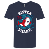 T-Shirts Midnight Navy / X-Small Shark Family trazo - Sister Men's Premium V-Neck