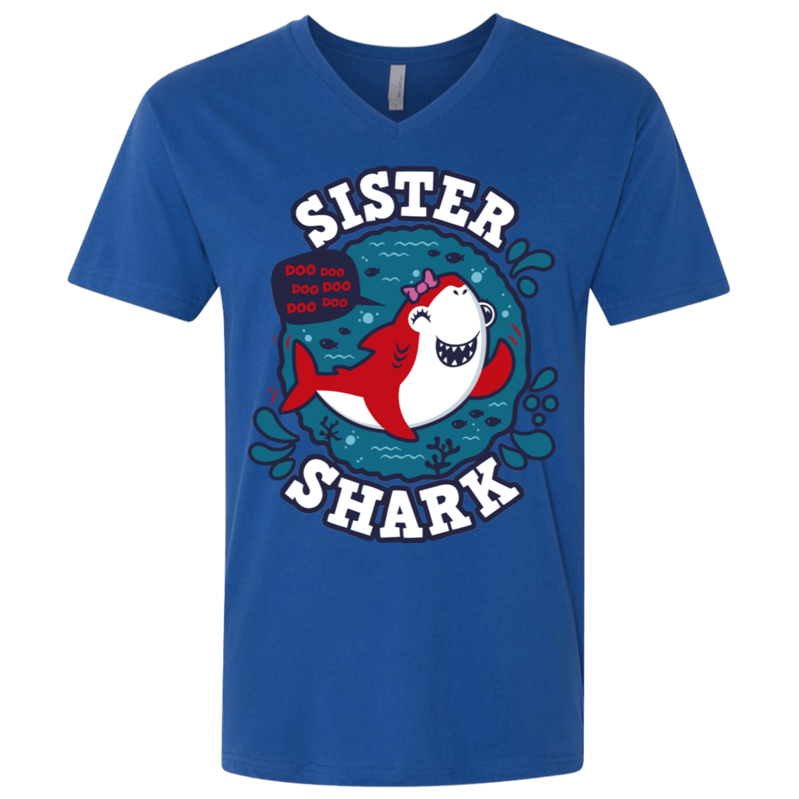 T-Shirts Royal / X-Small Shark Family trazo - Sister Men's Premium V-Neck