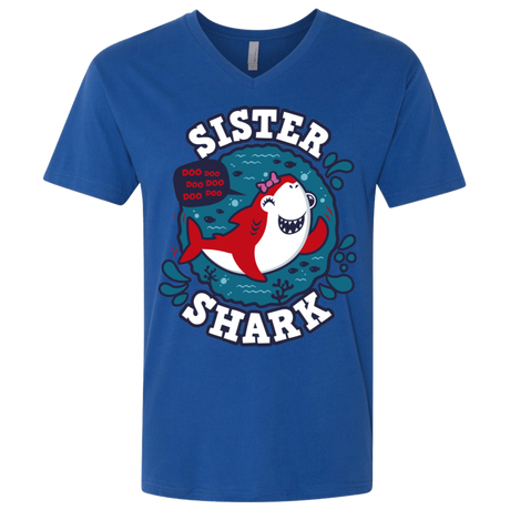 T-Shirts Royal / X-Small Shark Family trazo - Sister Men's Premium V-Neck