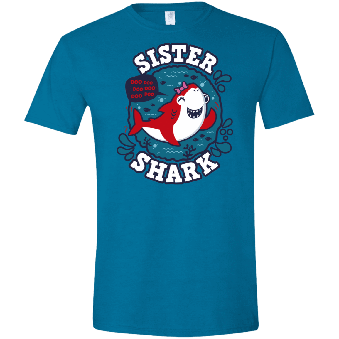 T-Shirts Antique Sapphire / S Shark Family trazo - Sister Men's Semi-Fitted Softstyle