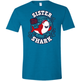 T-Shirts Antique Sapphire / S Shark Family trazo - Sister Men's Semi-Fitted Softstyle