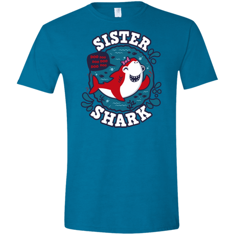 T-Shirts Antique Sapphire / S Shark Family trazo - Sister Men's Semi-Fitted Softstyle