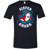 T-Shirts Black / X-Small Shark Family trazo - Sister Men's Semi-Fitted Softstyle