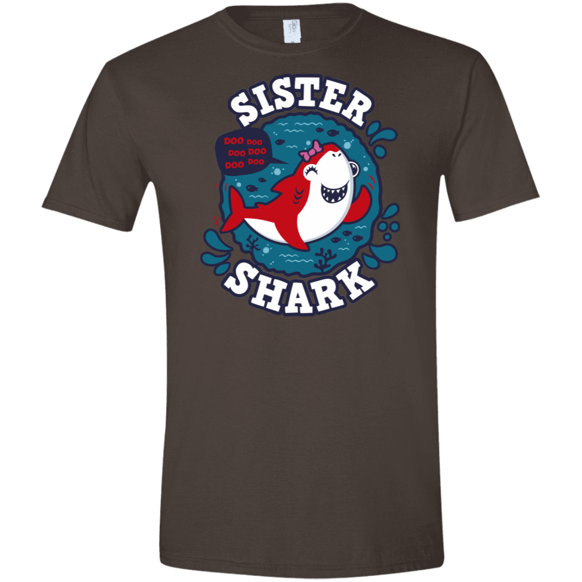 T-Shirts Dark Chocolate / S Shark Family trazo - Sister Men's Semi-Fitted Softstyle