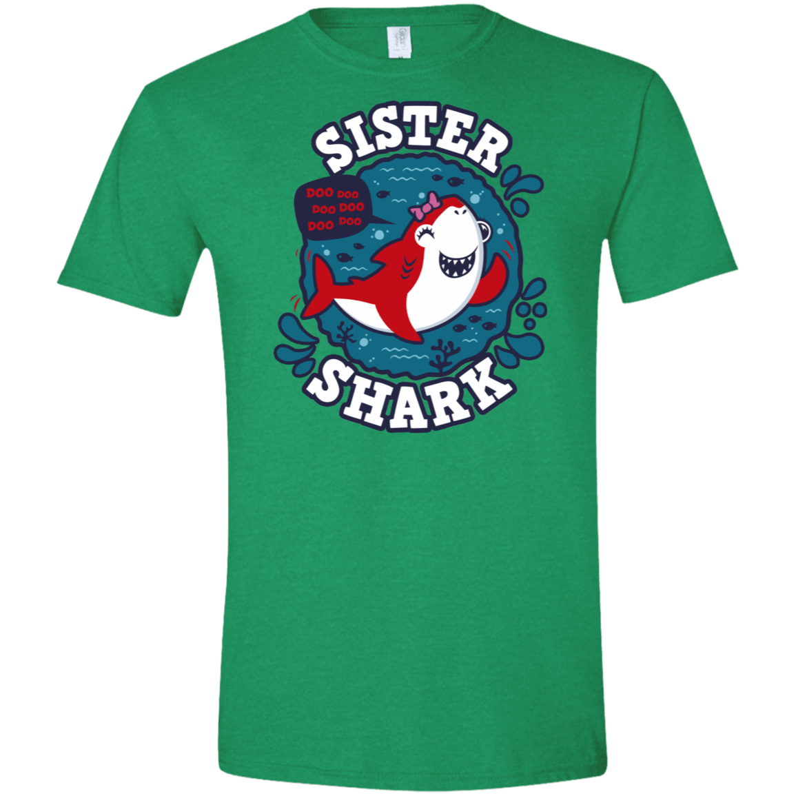 T-Shirts Heather Irish Green / S Shark Family trazo - Sister Men's Semi-Fitted Softstyle