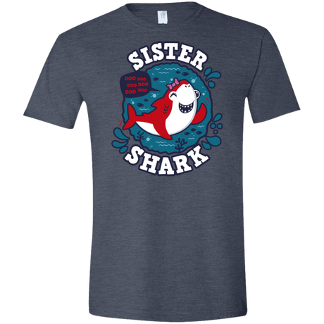 T-Shirts Heather Navy / S Shark Family trazo - Sister Men's Semi-Fitted Softstyle