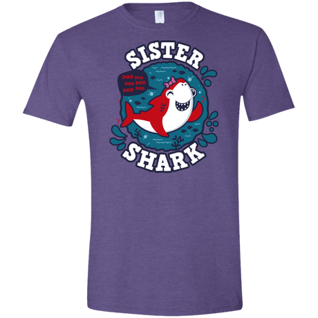 T-Shirts Heather Purple / S Shark Family trazo - Sister Men's Semi-Fitted Softstyle