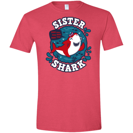 T-Shirts Heather Red / S Shark Family trazo - Sister Men's Semi-Fitted Softstyle