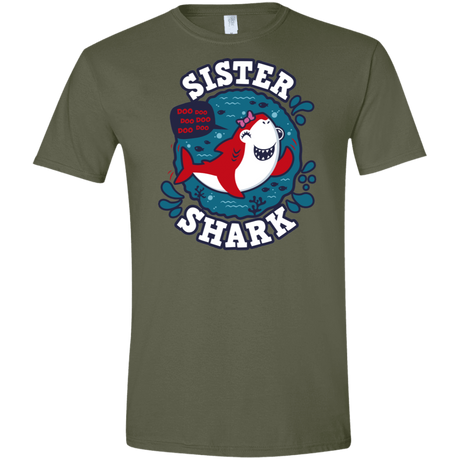 T-Shirts Military Green / S Shark Family trazo - Sister Men's Semi-Fitted Softstyle